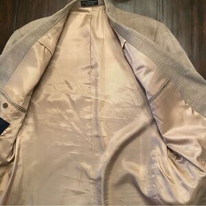 Mens Chereskin Khaki Single Breasted 3 Button Tan Blazer Coat Size 42S